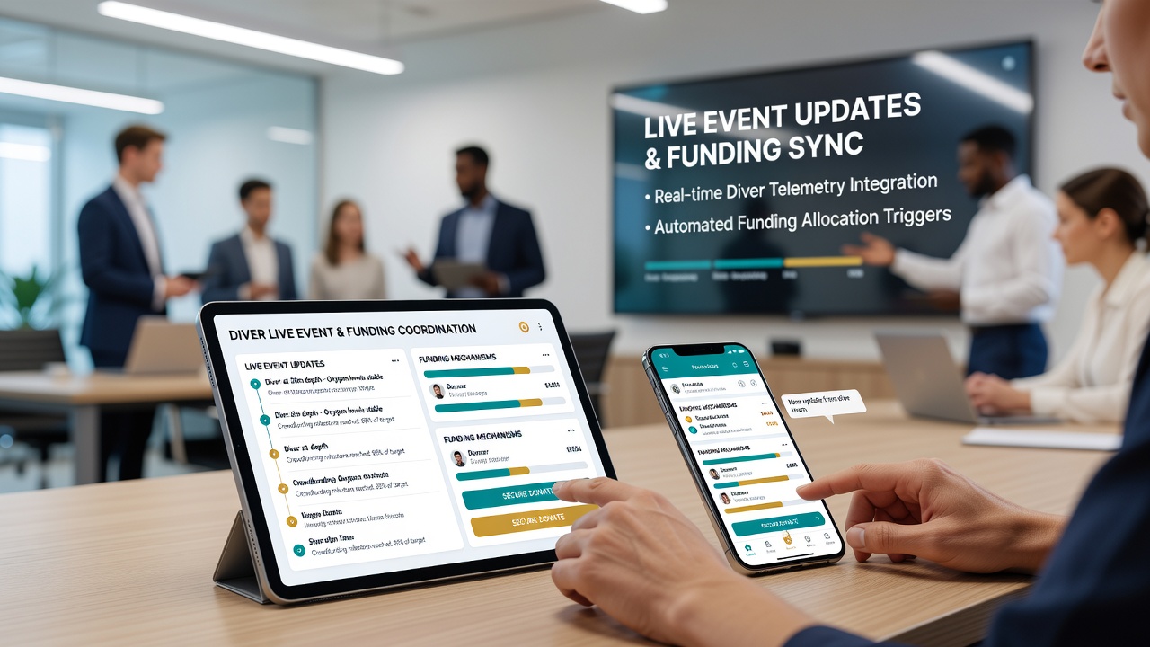 Darstellung der Datenflüsse zwischen Live-Sport-Events und mobilen Finanzierungsmechanismen