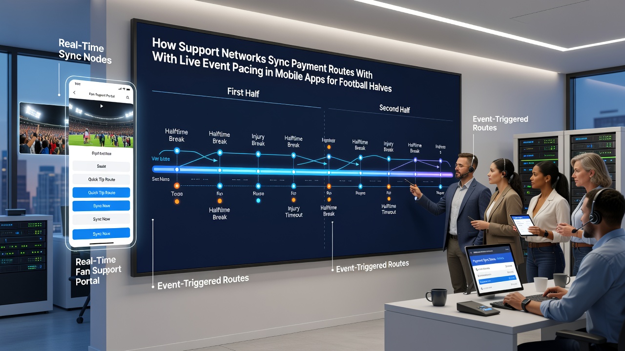 Diagramm der Zahlungssynchronisation in mobilen Apps während eines Esports-Events